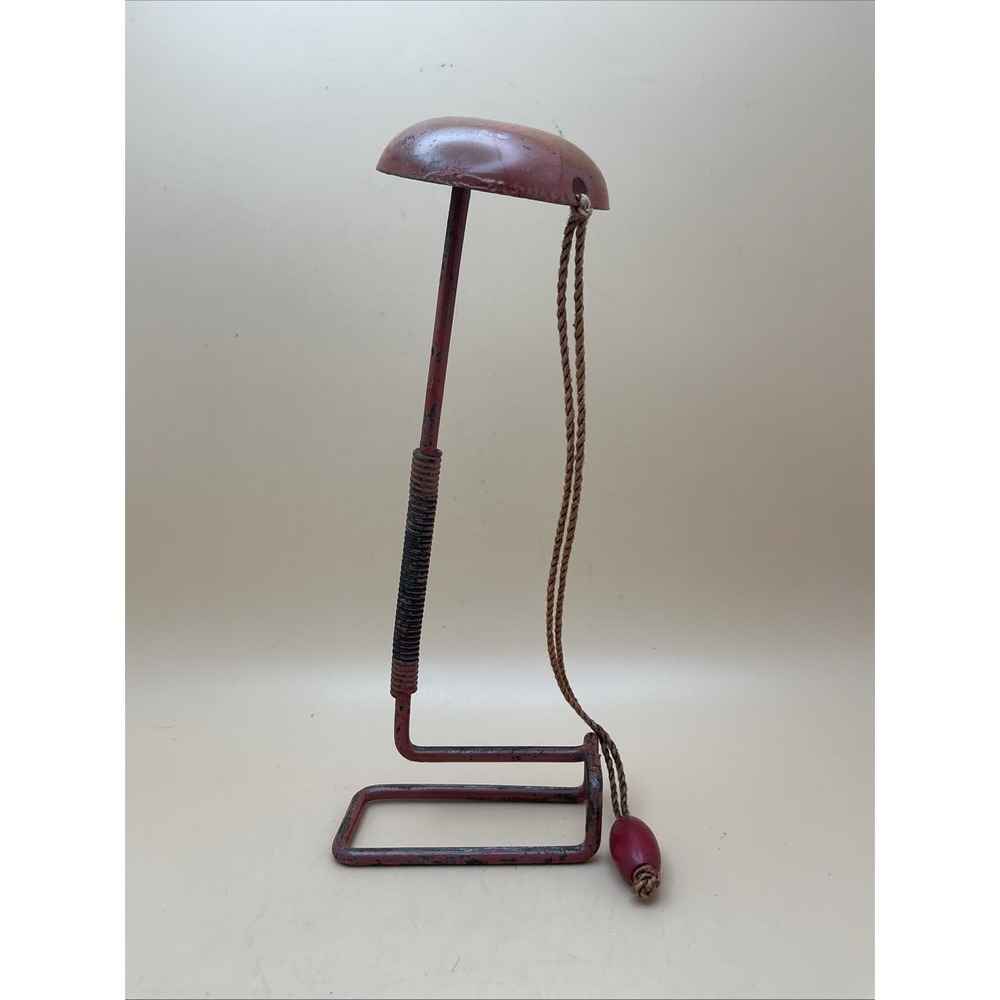 Vintage Hat or Wig Display Stand, Metal, Pullback String, Store Display 1920/30s